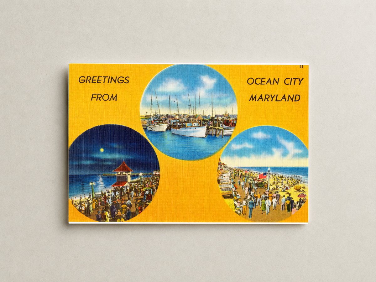 Greetings from Ocean City Maryland — Vintage Maryland Postcard