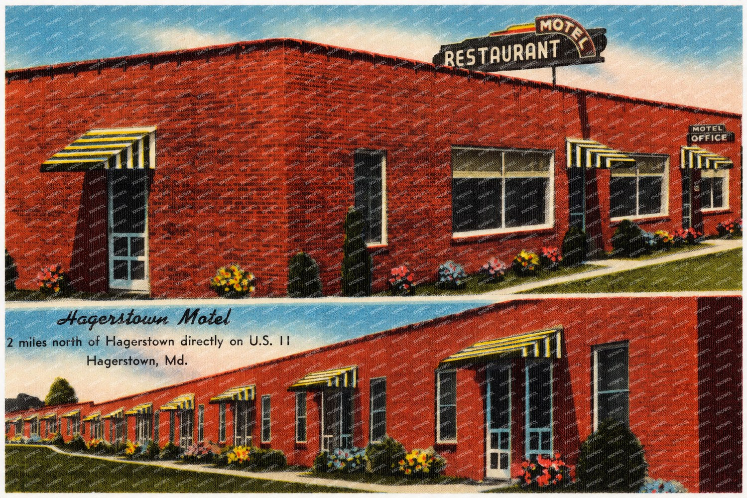 Hagerstown Motel, 2 miles north of Hagerstown directly on U. S. 11, Hagerstown, MD — Vintage Maryland Postcard