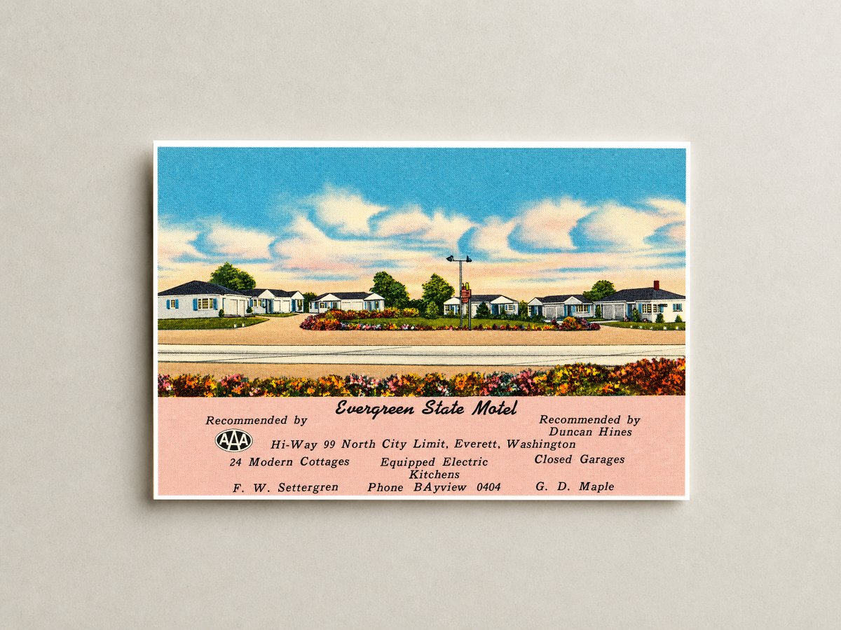 Everett, WA: Evergreen State Motel, Hi-Way 99 north city limits