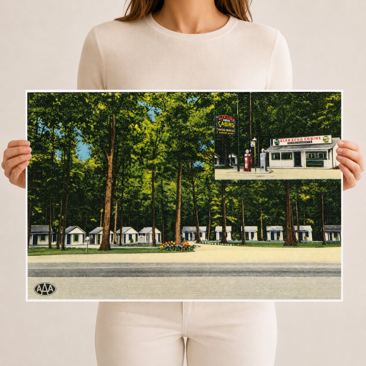 Glen Echo Lodge, U. S. Route 1, Darlington, MD, 3 miles south of Conowingo Dam and 11 miles north of Bel Air, MD — Vintage Maryland Postcard