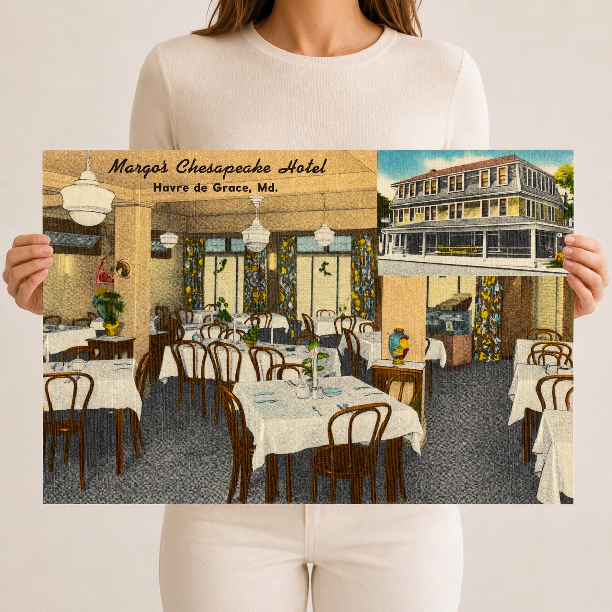 Margo's Chesapeake Hotel, Havre de Grace, MD — Vintage Maryland Postcard