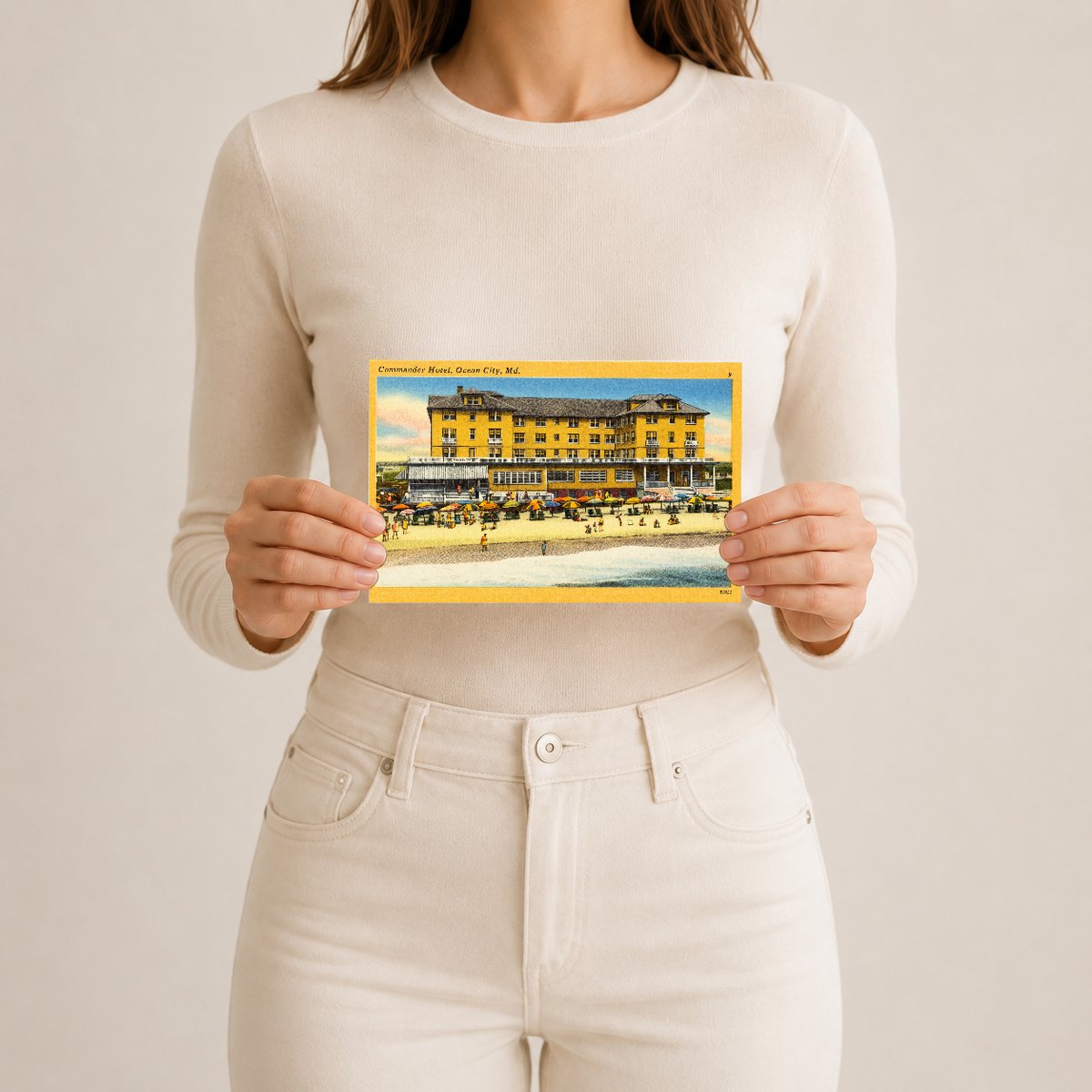 Commander Hotel, Ocean City, MD — Vintage Maryland Postcard