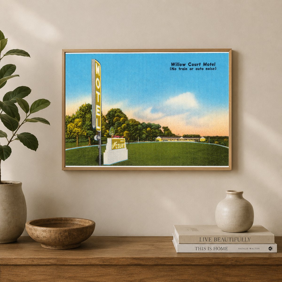 Willow Court Motel (no train or auto noise) — Vintage Maryland Postcard