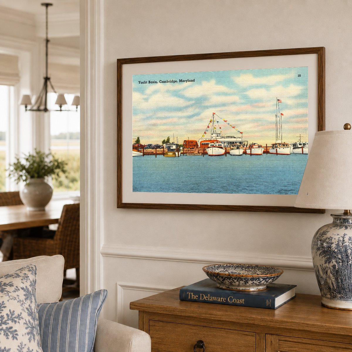 Yacht Basin, Cambridge, Maryland — Vintage Maryland Postcard