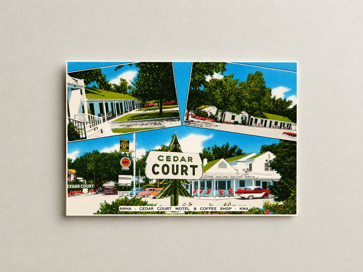 Clay Center, KS: Cedar Court Motel & Coffee Shop, On Route U. S. 24 & Hiway 15