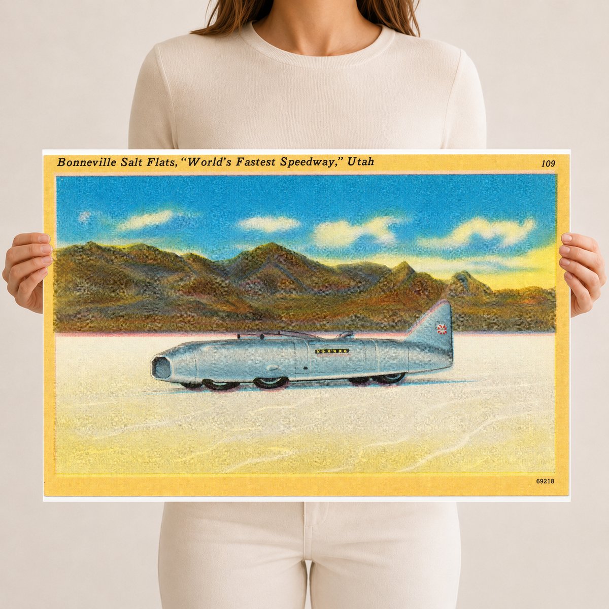 Bonneville Salt Flats, UT: Bonneville Salt Flats, "World's fastest speedway." Utah