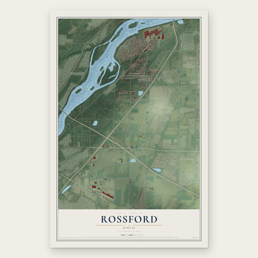 Rossford, Ohio map print, the full design