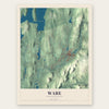 Ware, Massachusetts map print, the full design