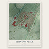 Elmwood Place, Ohio map print, the full design