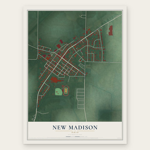 New Madison, Ohio map print, the full design