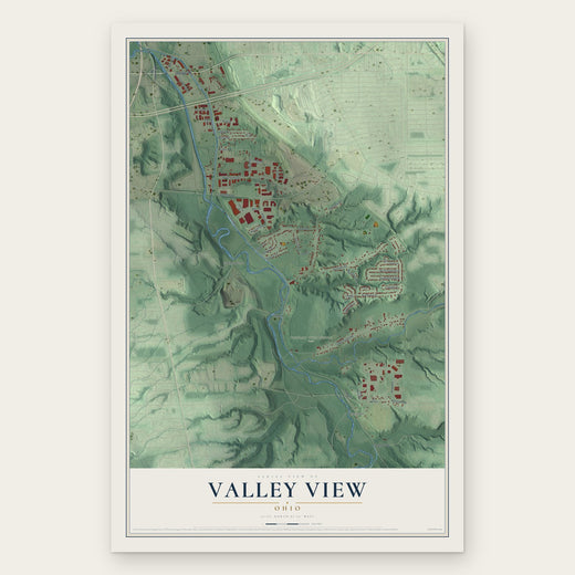 Valley View, Ohio map print, the full design