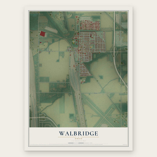 Walbridge, Ohio map print, the full design