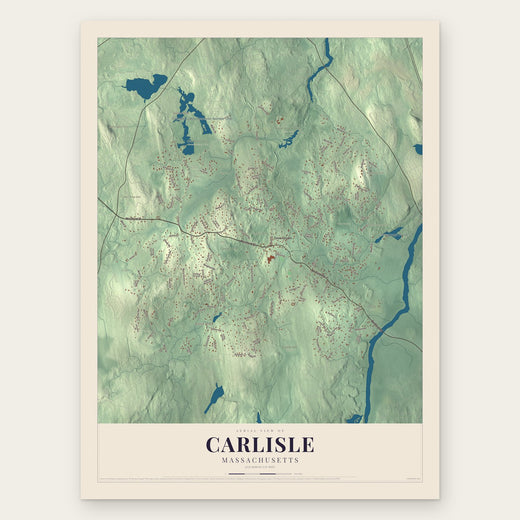 Carlisle, Massachusetts map print, the full design