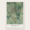 Orange City, Florida map print, the full design