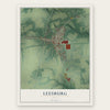 Leesburg, Ohio map print, the full design