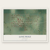 Lone Wolf, Oklahoma map print, the full design