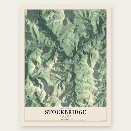 Stockbridge, Vermont map print, the full design