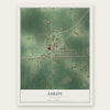 Askov, Minnesota map print, the full design