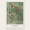 Glendale, Colorado map print, the full design