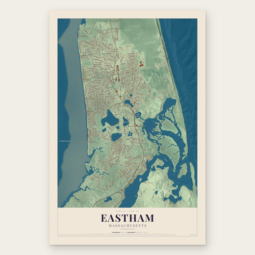 Eastham, Massachusetts map print, the full design