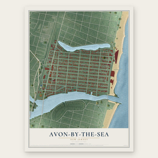 Avon-by-the-Sea, New Jersey map print, the full design
