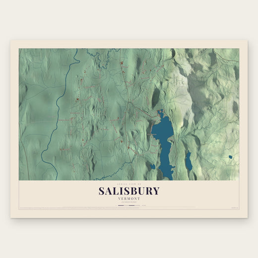 Salisbury, Vermont map print, the full design