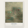 Grenora, North Dakota map print, the full design