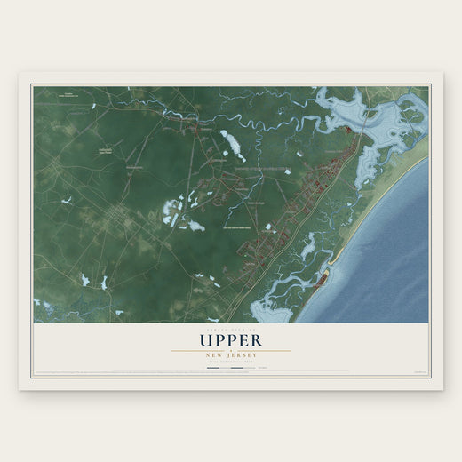 Upper, New Jersey map print, the full design