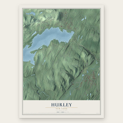 Hurley, New York map print, the full design
