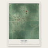 Henry, South Dakota map print, the full design