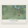 Hart, Michigan map print, the full design