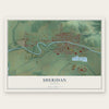 Sheridan, Oregon map print, the full design