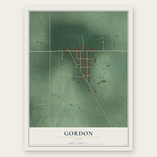Gordon, Ohio map print, the full design