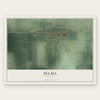 Selma, Indiana map print, the full design