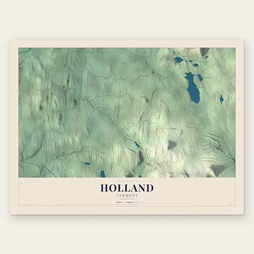 Holland, Vermont map print, the full design
