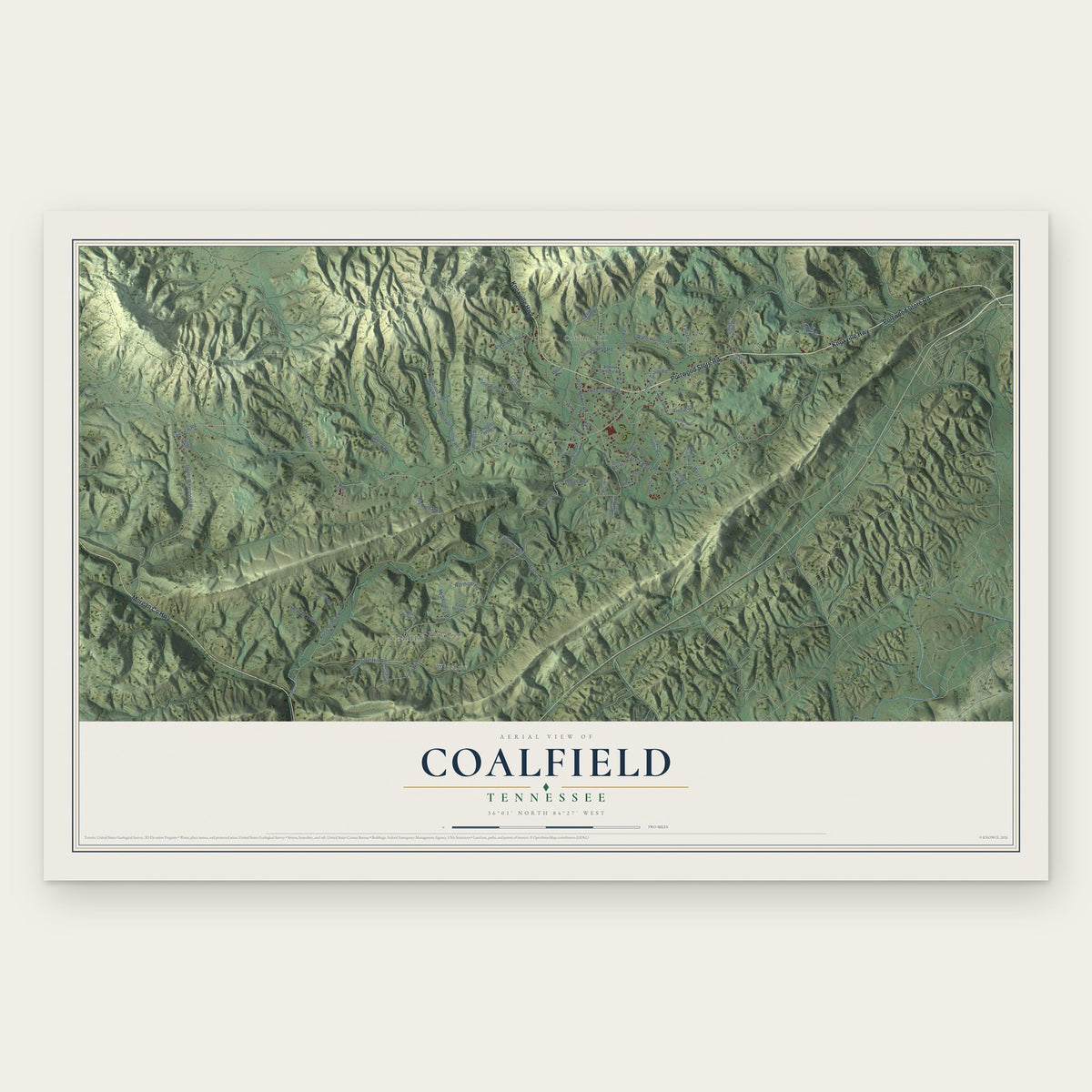 Coalfield, Tennessee map print, the full design