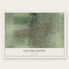 Leland Grove, Illinois map print, the full design