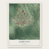 Loup City, Nebraska map print, the full design