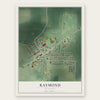 Raymond, Minnesota map print, the full design