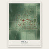 Hecla, South Dakota map print, the full design