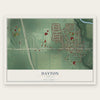 Dayton, Indiana map print, the full design