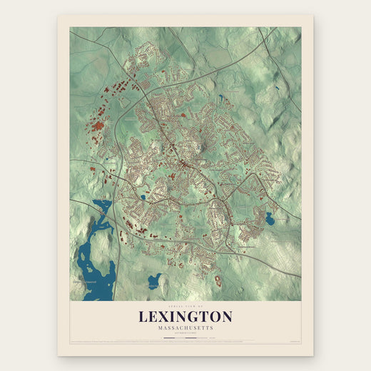 Lexington, Massachusetts map print, the full design