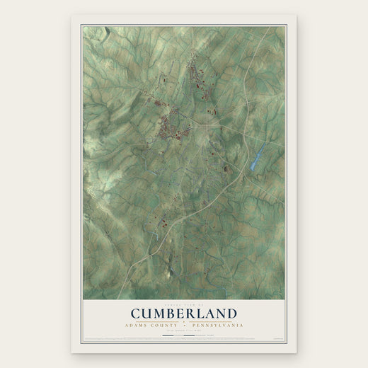 Cumberland, Adams County, Pennsylvania map print, the full design
