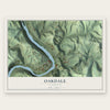Oakdale, Tennessee map print, the full design