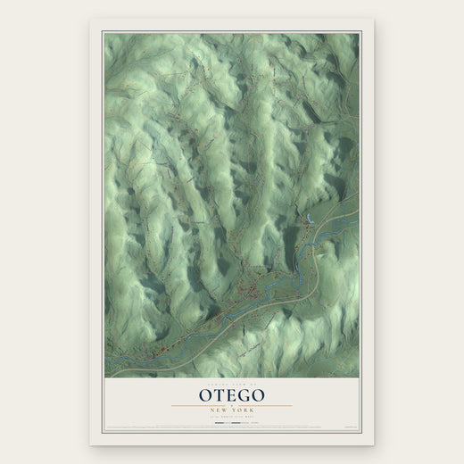 Otego, New York map print, the full design