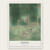 Surrey, North Dakota map print, the full design