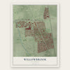 Willowbrook, California map print, the full design