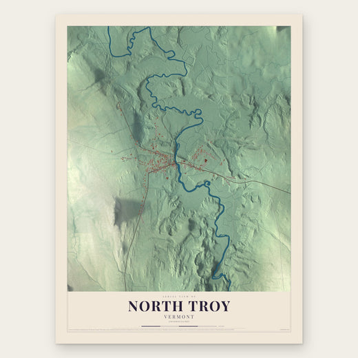 North Troy, Vermont map print, the full design