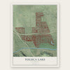 Toluca Lake, California map print, the full design