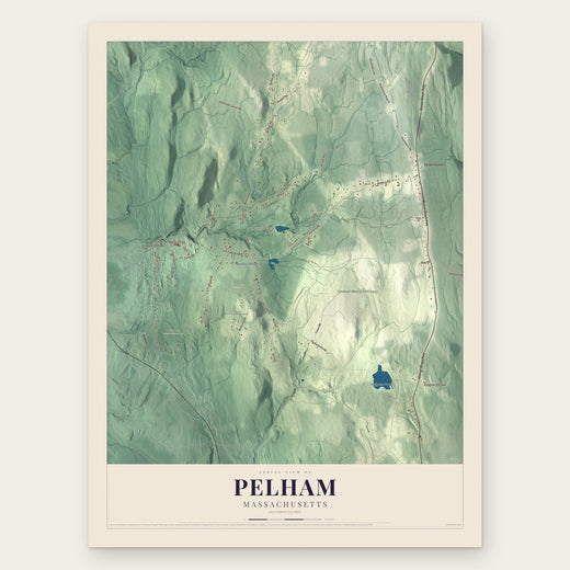 Pelham, Massachusetts map print, the full design